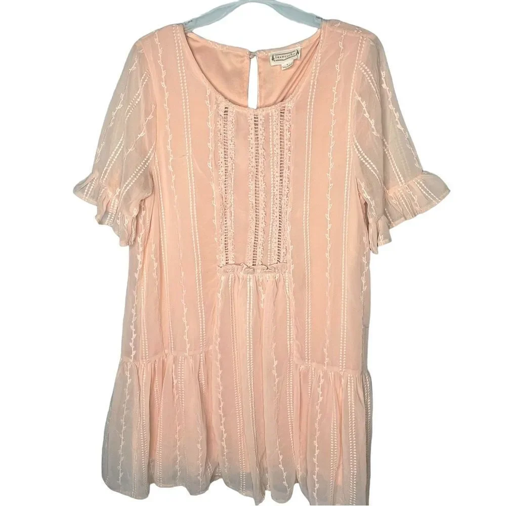 Women’s Love Riche Embroidered Ruffle Dress L - Picture 3 of 6